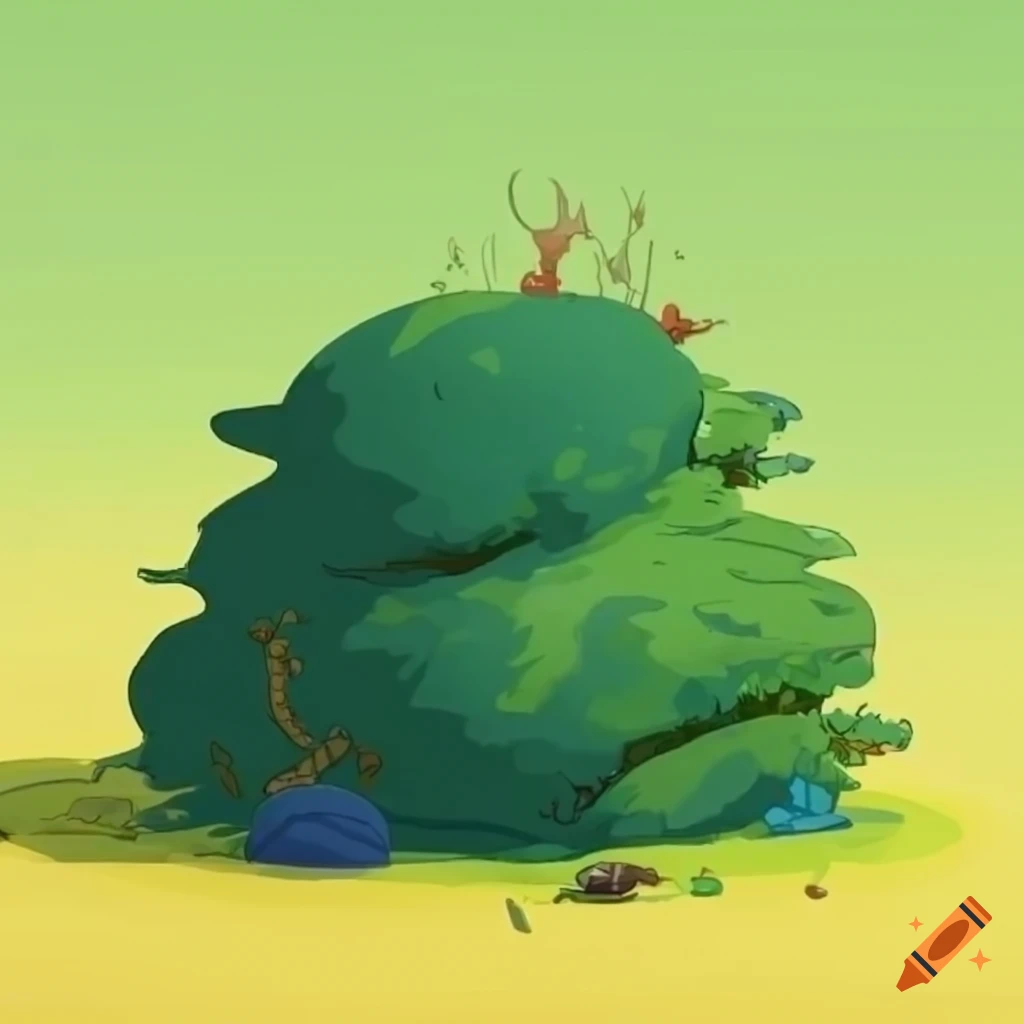 2D bushes in the style of Adventure Time