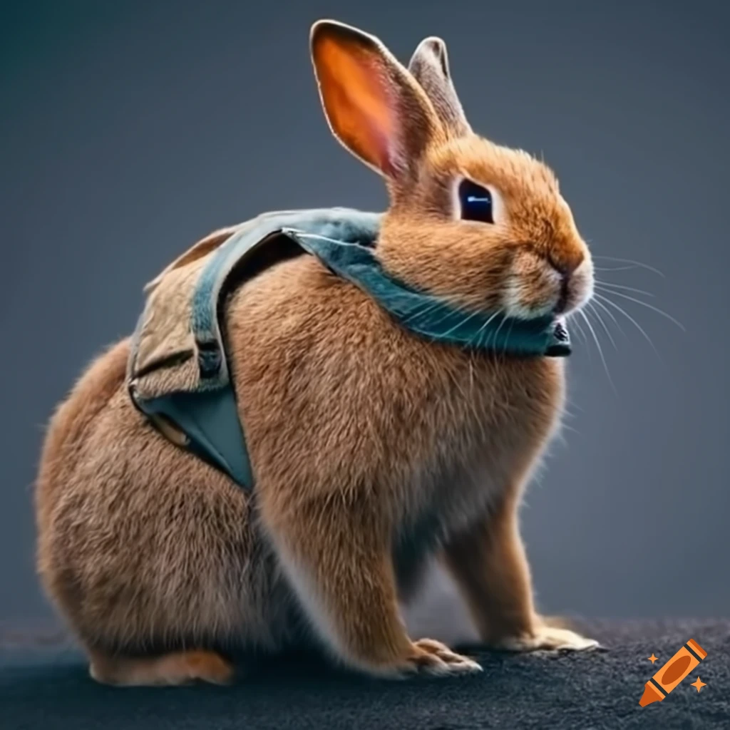 A rabbit with a backpack on Craiyon