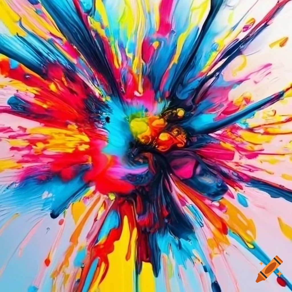 Vibrant abstract painting on canvas on Craiyon