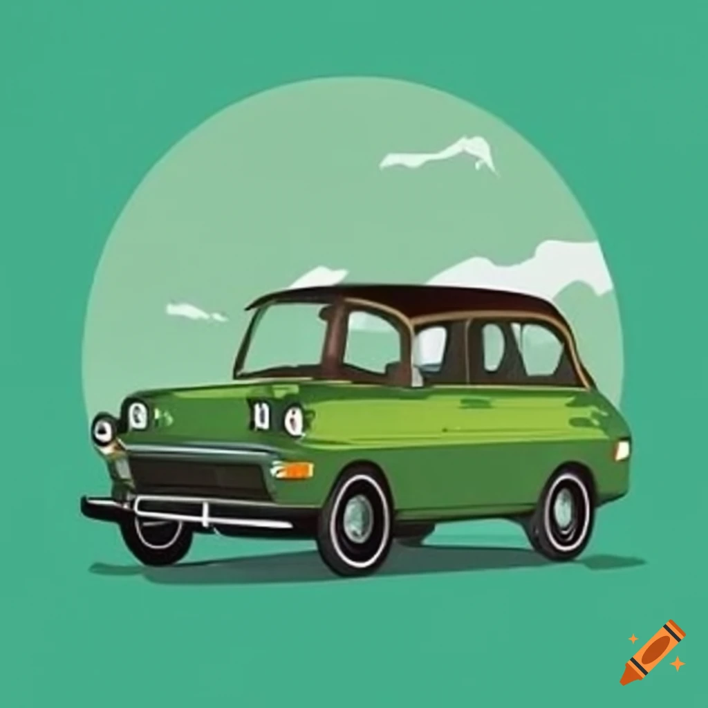 monkey on a Green Car in the style of Ansel Adams