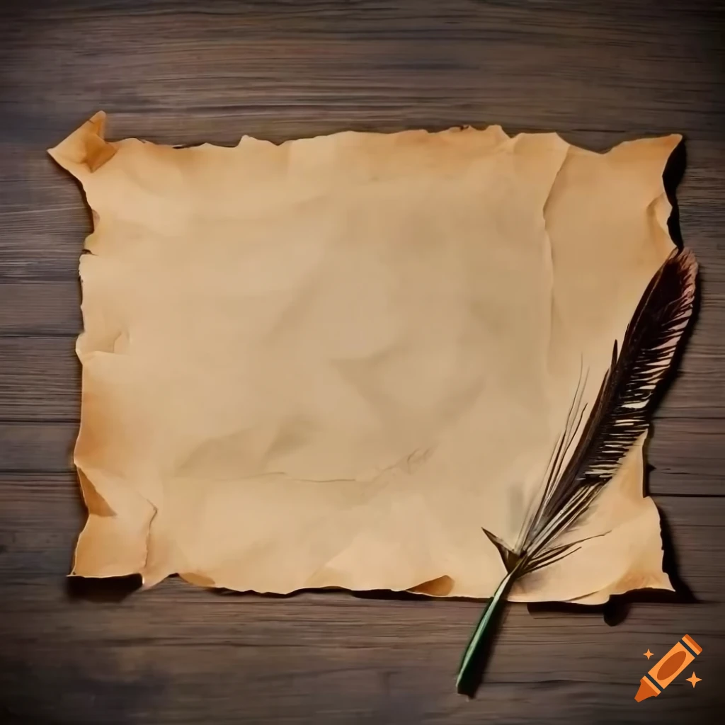 Quill and ink on a parchment on Craiyon