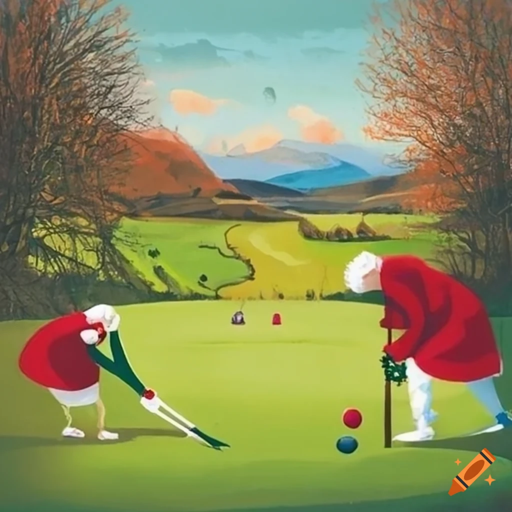 Christmas card featuring crake valley croquet club on Craiyon