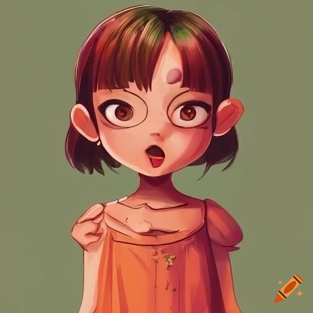 cartoon kimchi with a girl's face