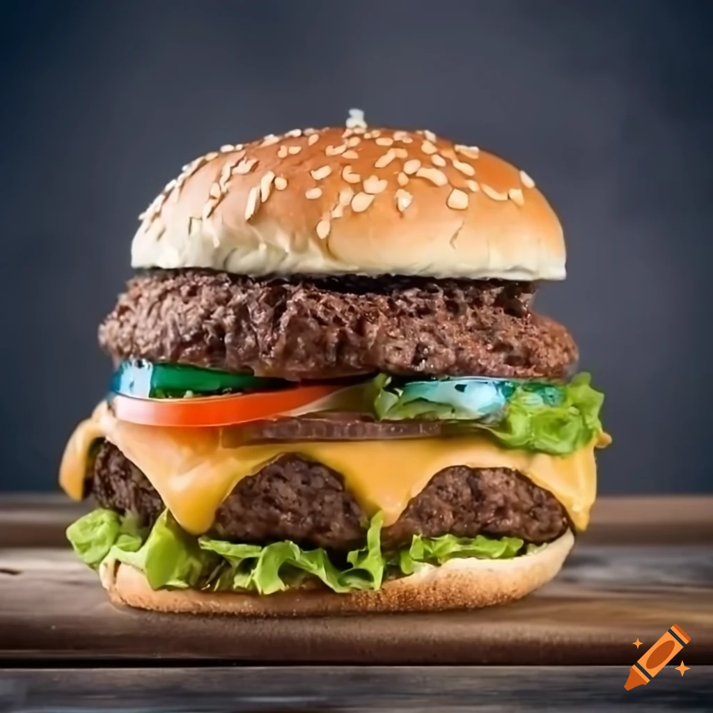 hamburger with blue sauce