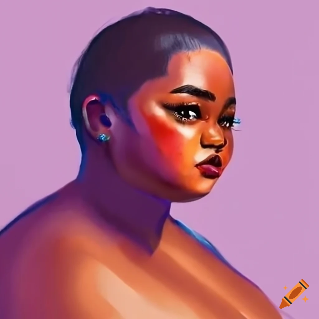 black plus size woman with pixie cut