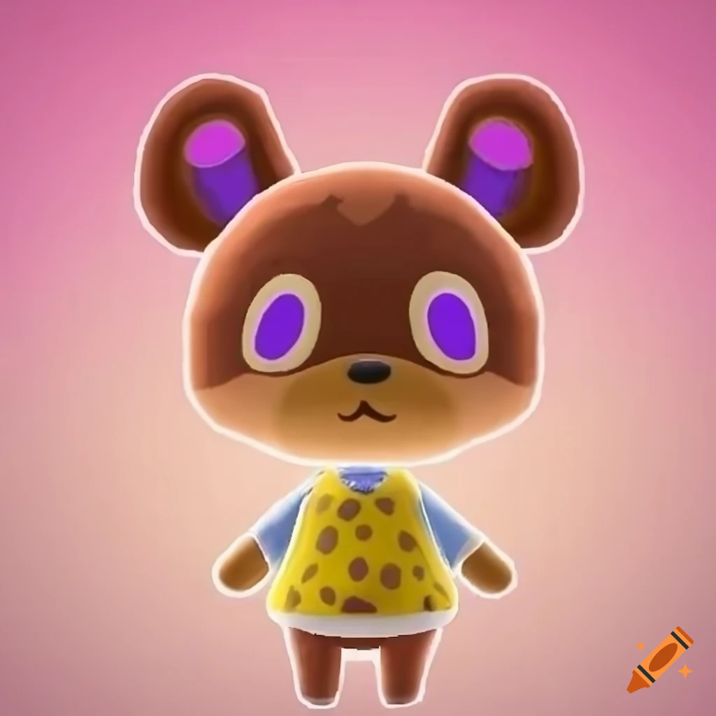 Animal crossing villager dog with yellow and pink fur