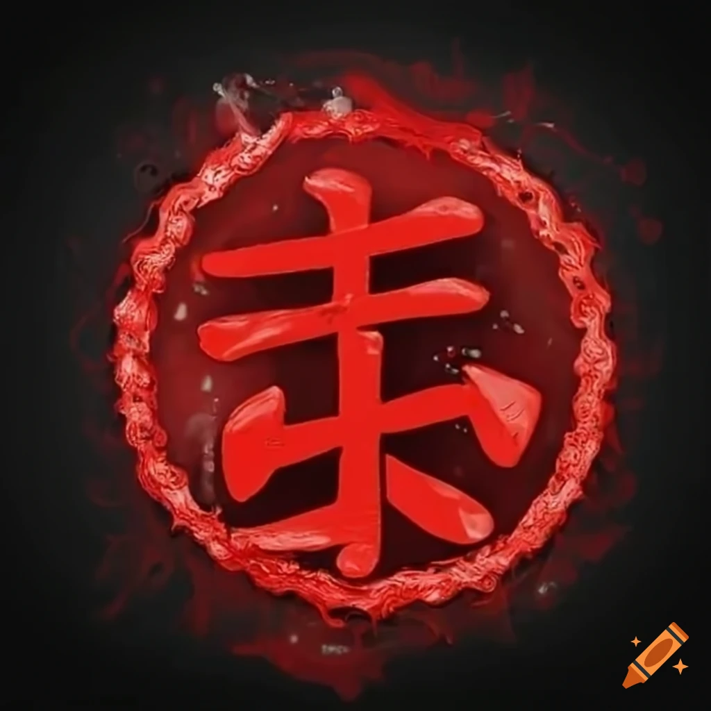 Red ink chinese characters on Craiyon