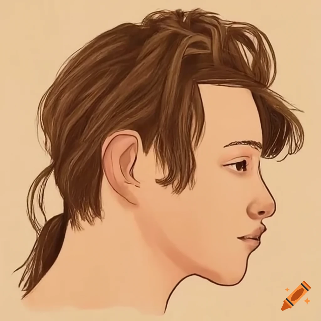 young guy with pigtail hairstyle