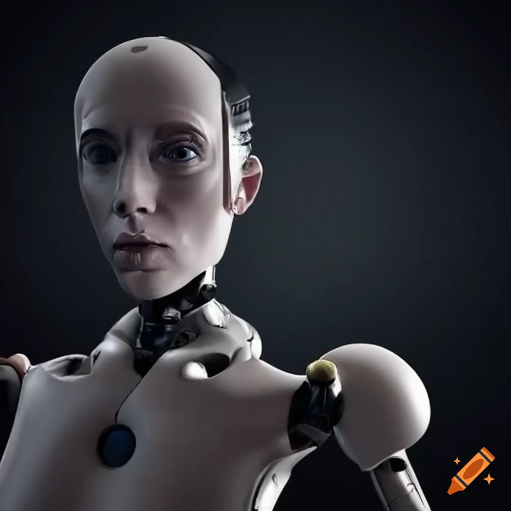 Friendly and approachable human-like robot design on Craiyon