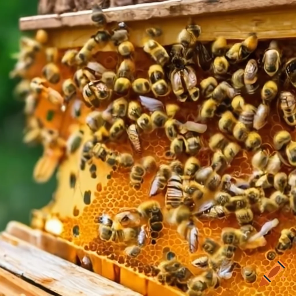 image of a honey bee hive