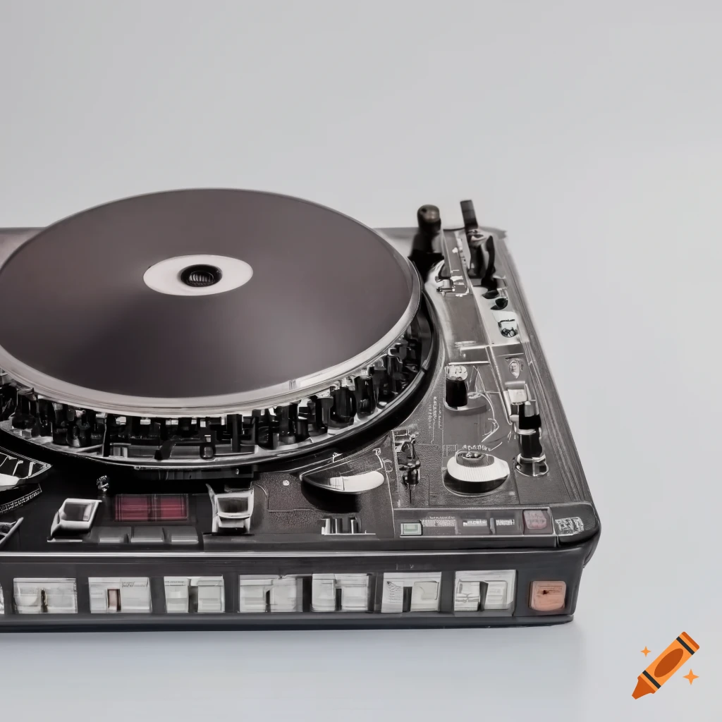 Vintage dj equipment on white background
