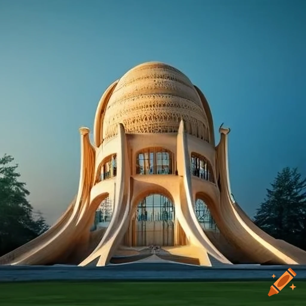 Baha'i house of worship in a forest