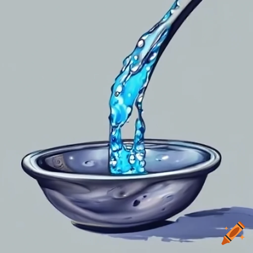 Water pouring into a metal sink