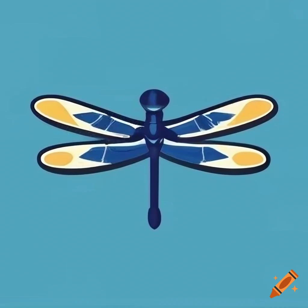 modern blue dragonfly logo for social media