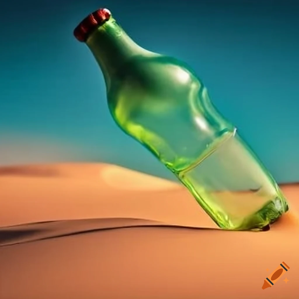 desert bottle with condensation and flying cap