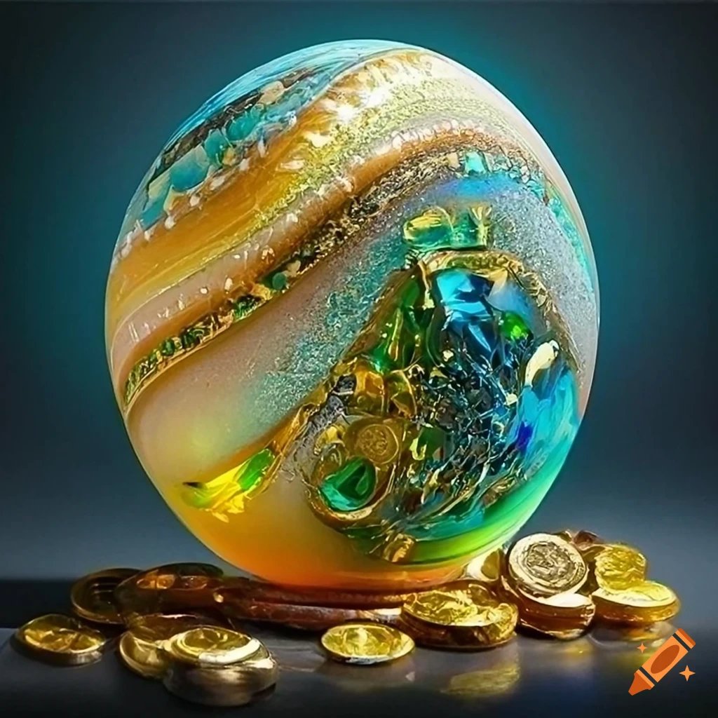 Photo realistic marble sculpture with vibrant colors on Craiyon