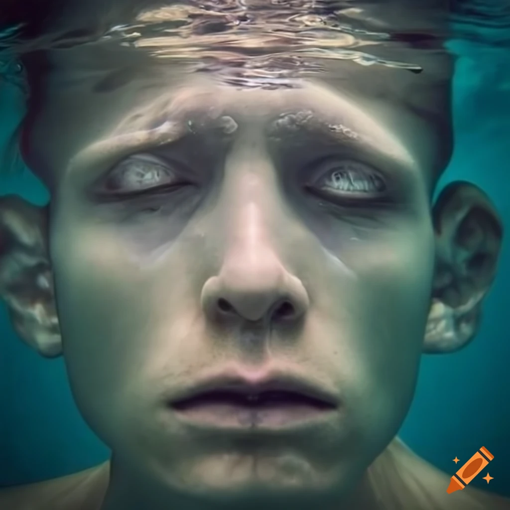 Portrait of a man underwater