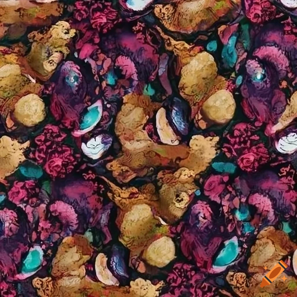 whimsical gothic fabric print