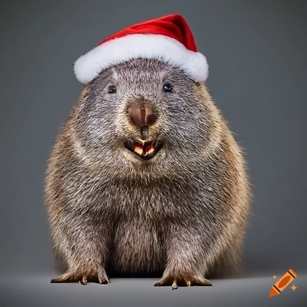 Adorable christmas wombat on Craiyon