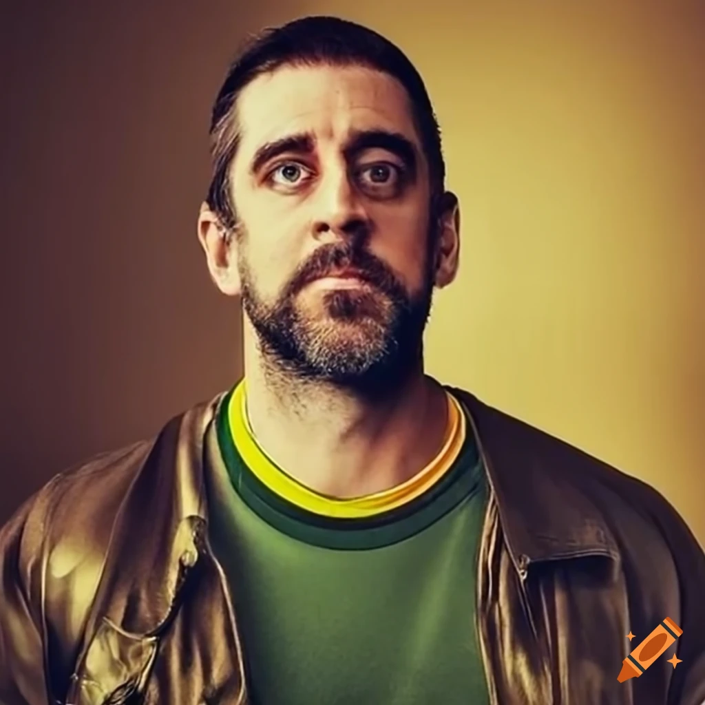 Aaron Rodgers Posing For A Music Album Cover