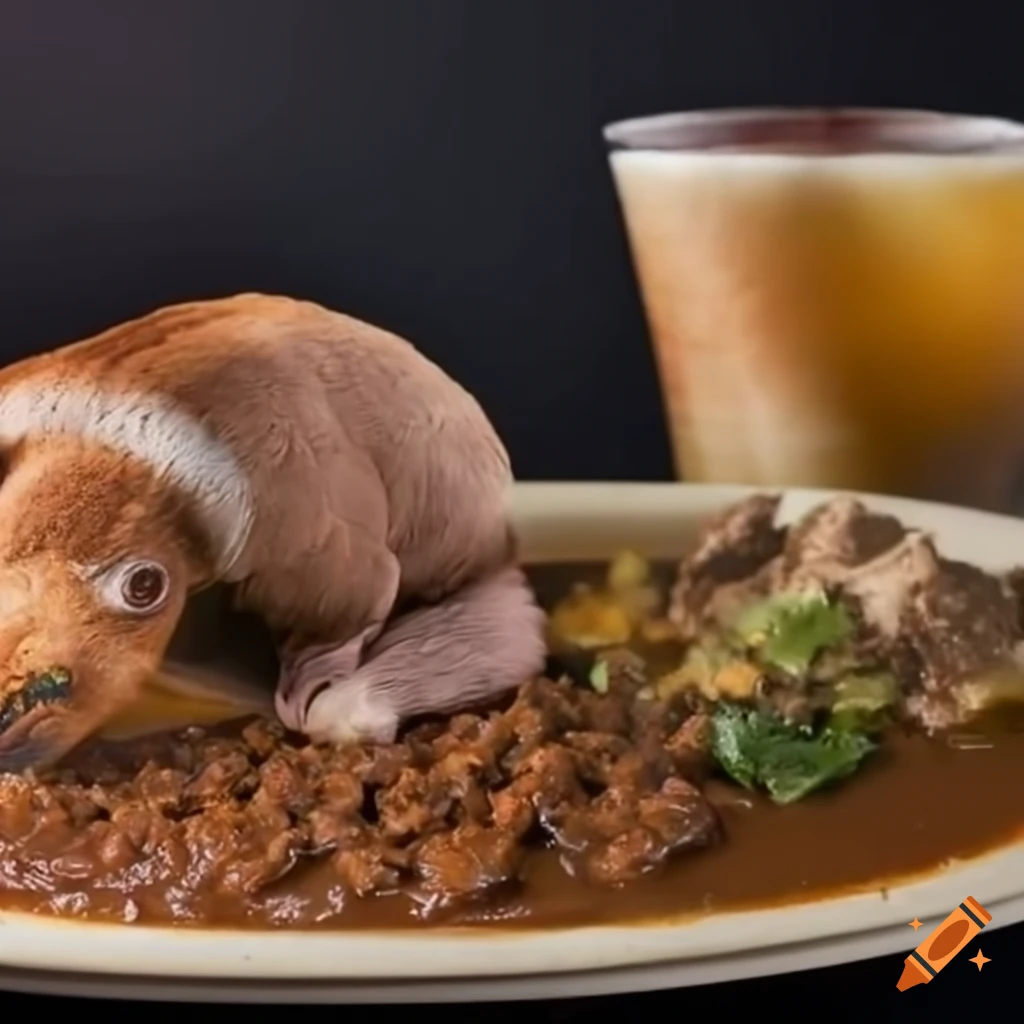 picture of a chimichanga dish with a chupacabra