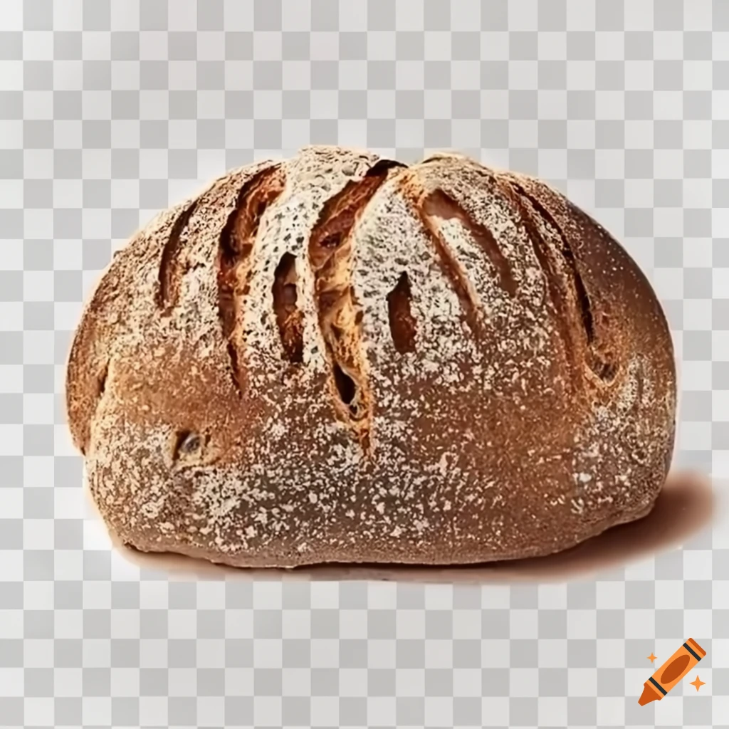 crispy, well-baked bread on a transparent background