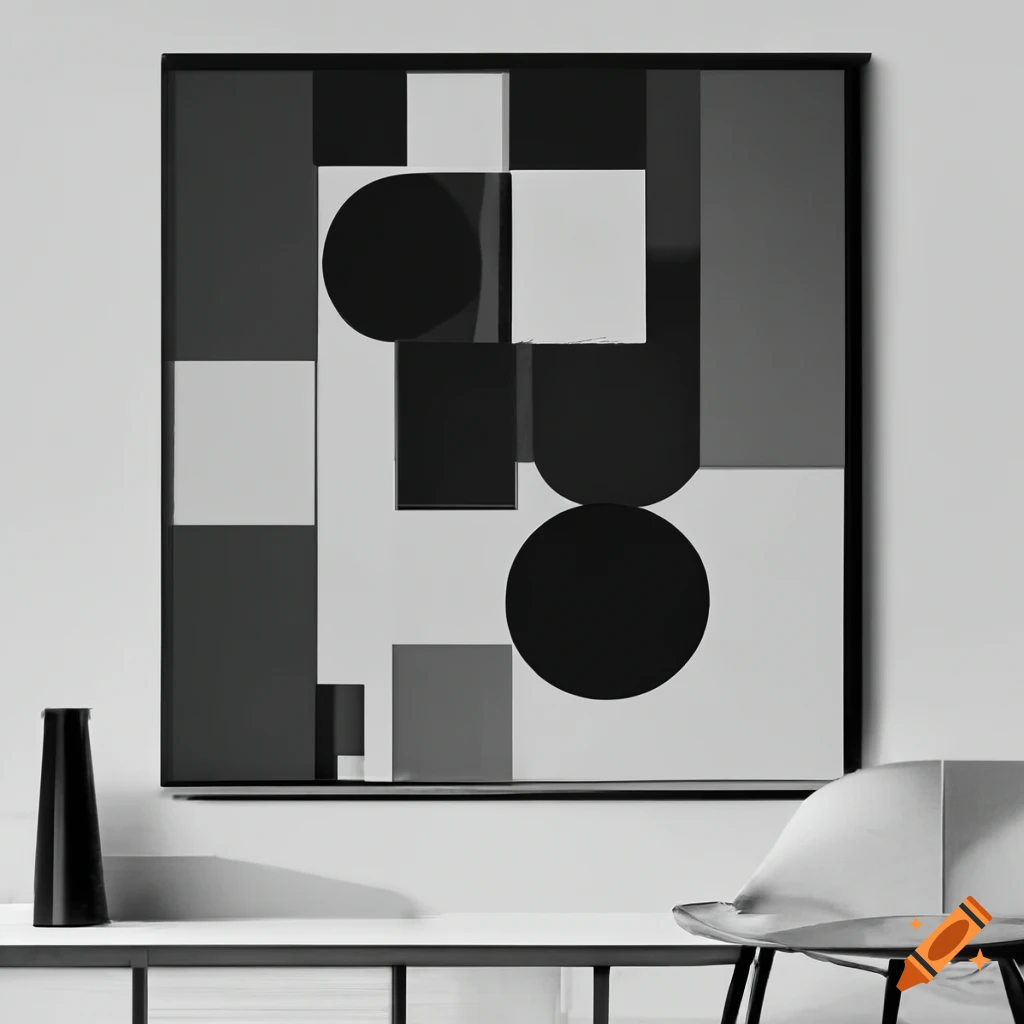 Black and white poster with bauhaus design