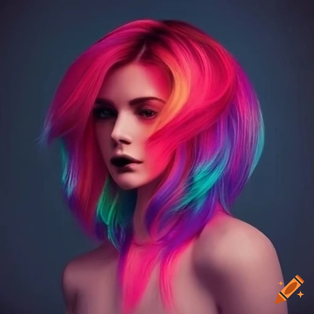 bold and colorful neon hairstyle