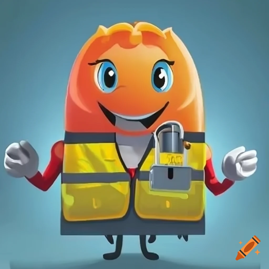 mascot with maintenance dress and delivery background