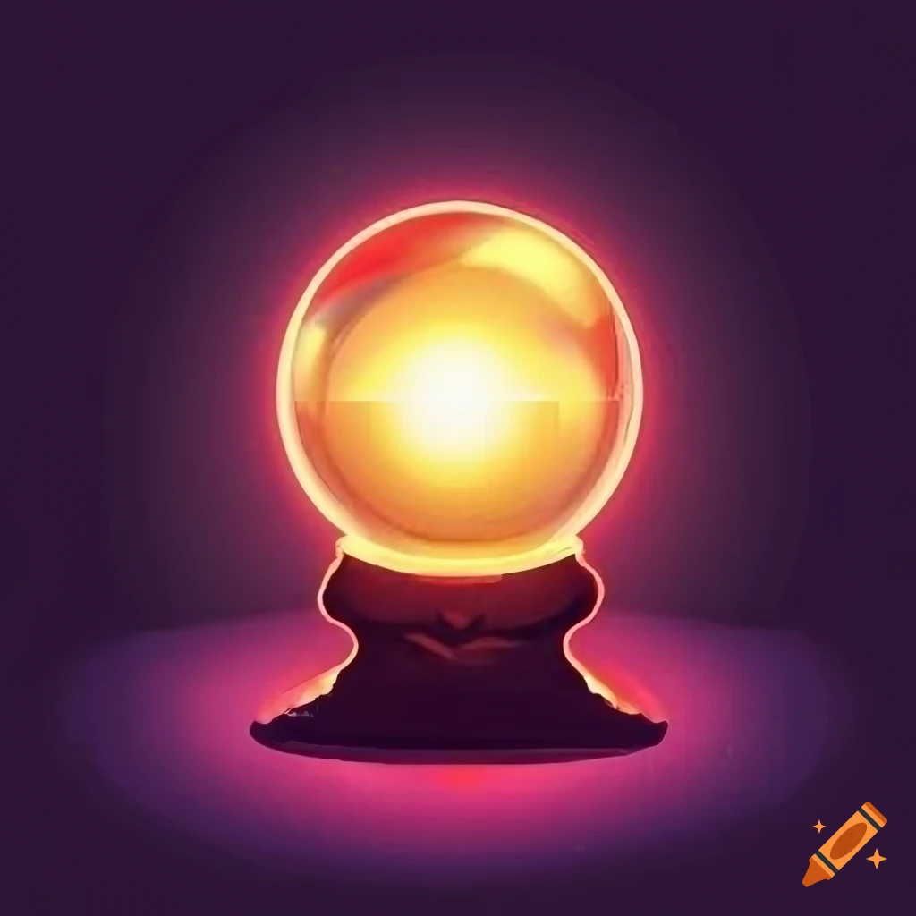 Crystal ball on a dark background on Craiyon