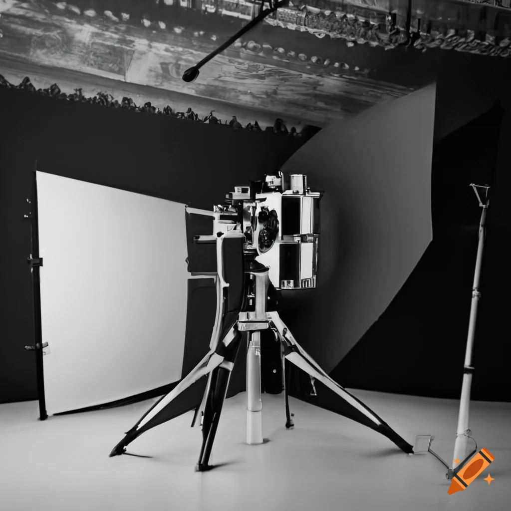 Modern film studio with camera equipment