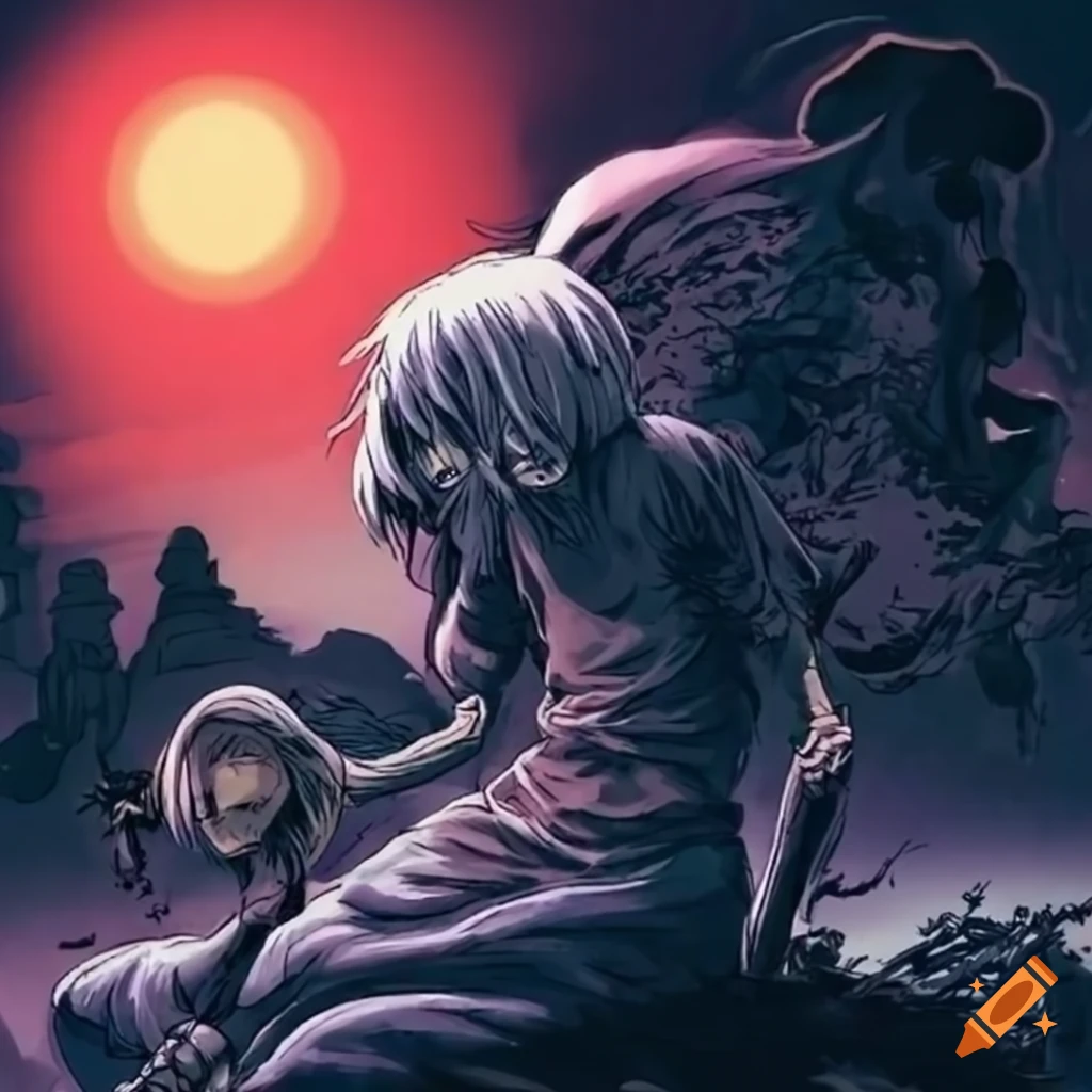 illustration of a samurai warrior in a dramatic scene