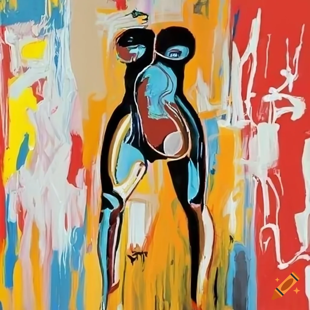 Painting of a body in a dynamic posture