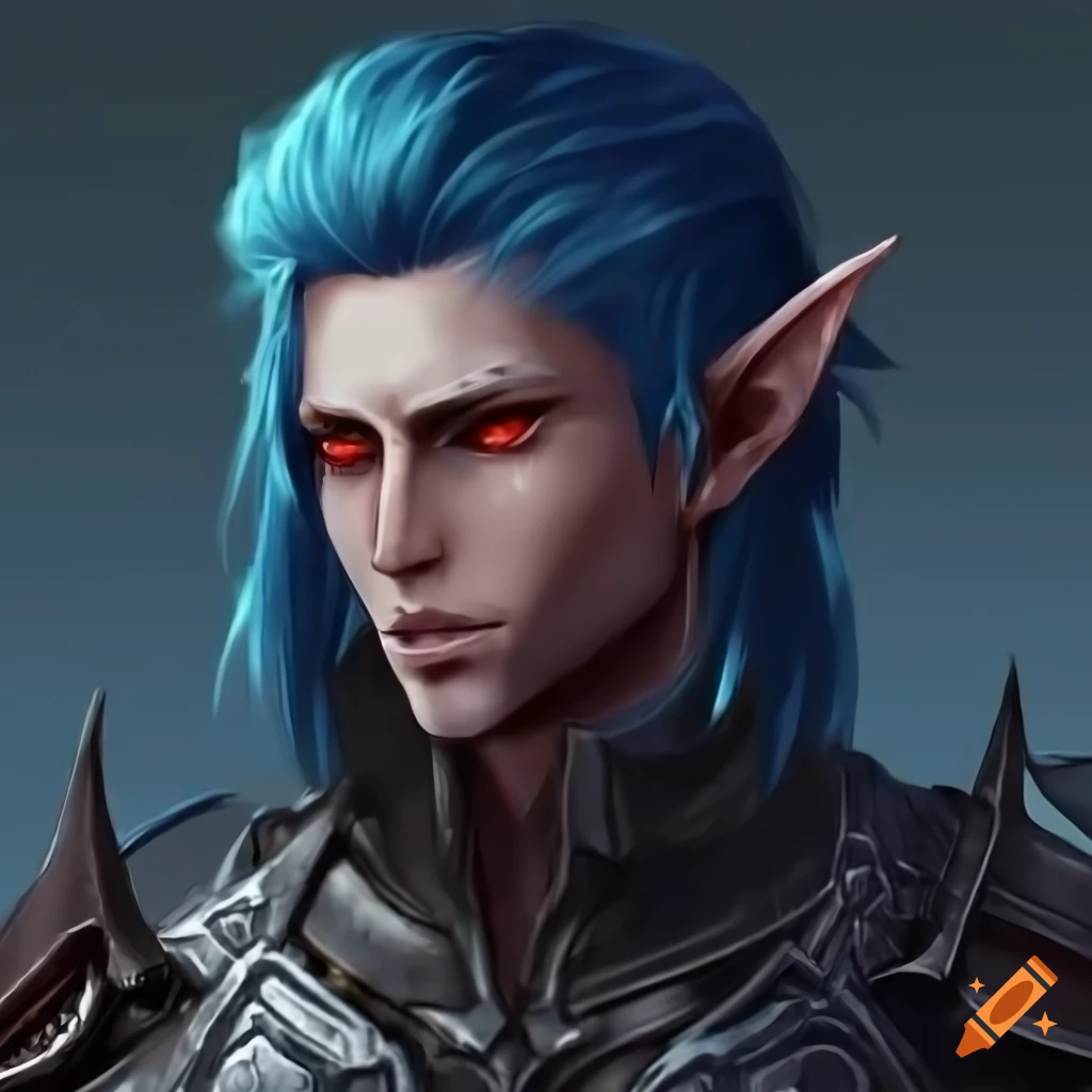 Digital art of a male hero assassin with elf features on Craiyon