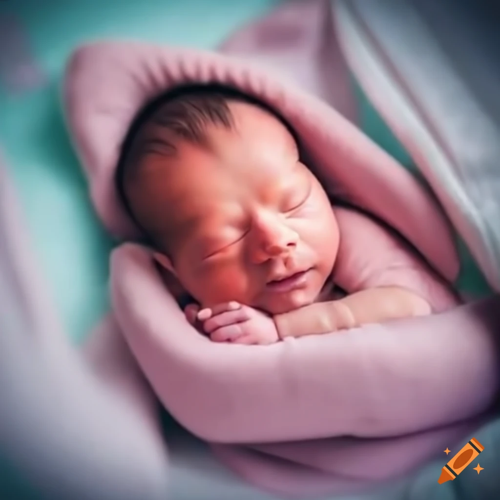 newborn baby wrapped in a hospital blanket