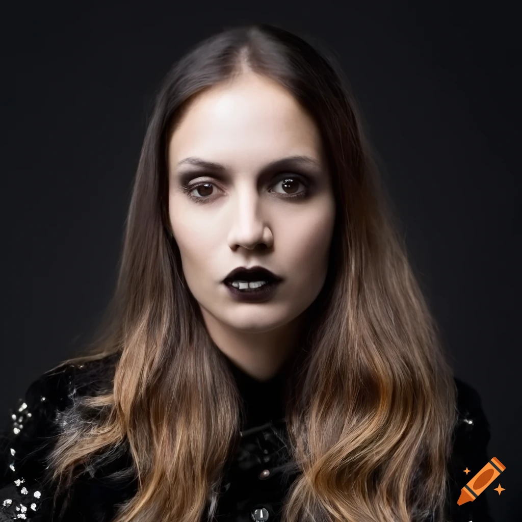 portrait of a beautiful model with wavy brown hair