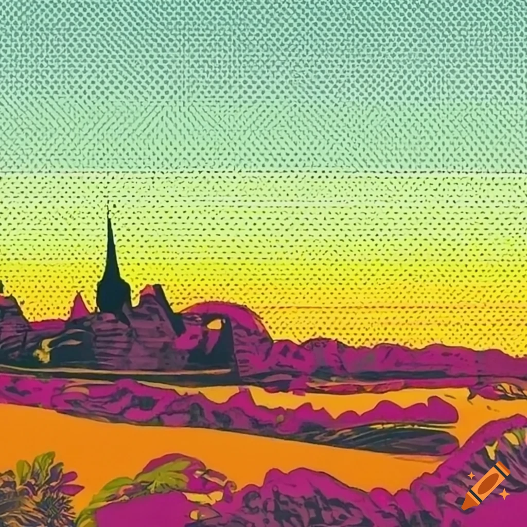 Pop art print of the kentish countryside