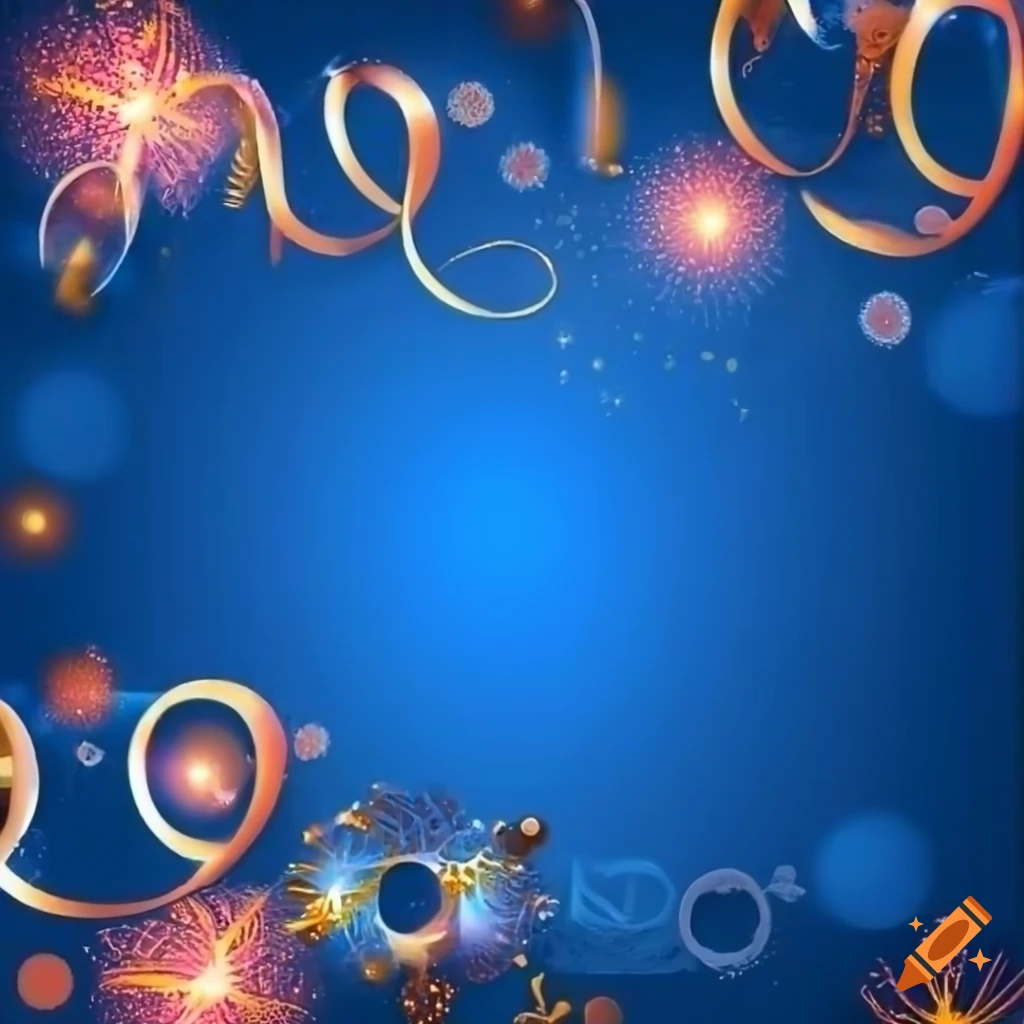 Festive blue background with new year wishes