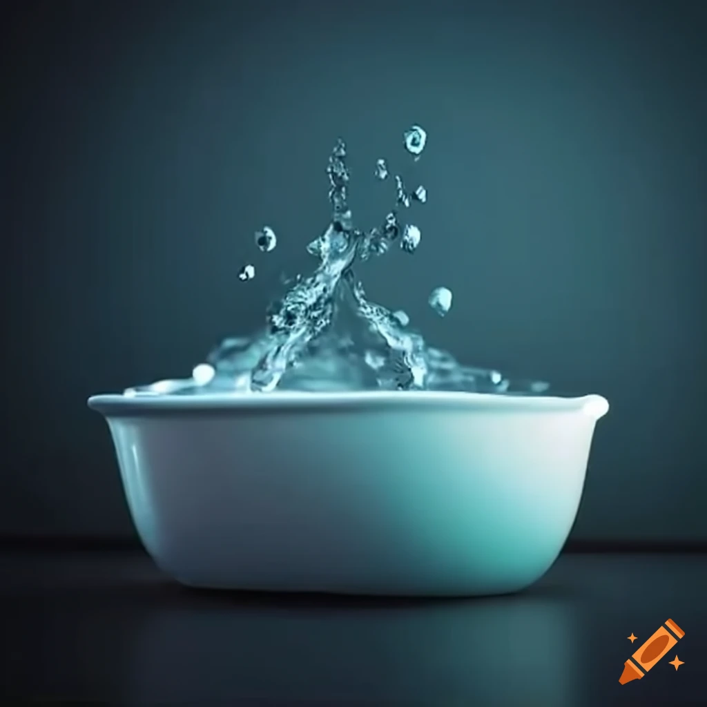 Water filling a bathtub on Craiyon