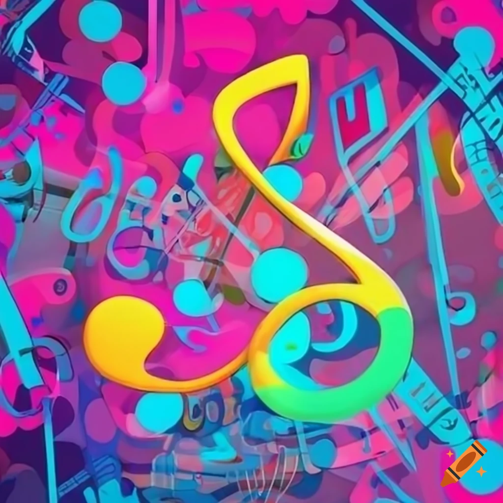 Vibrant and funky music artwork on Craiyon