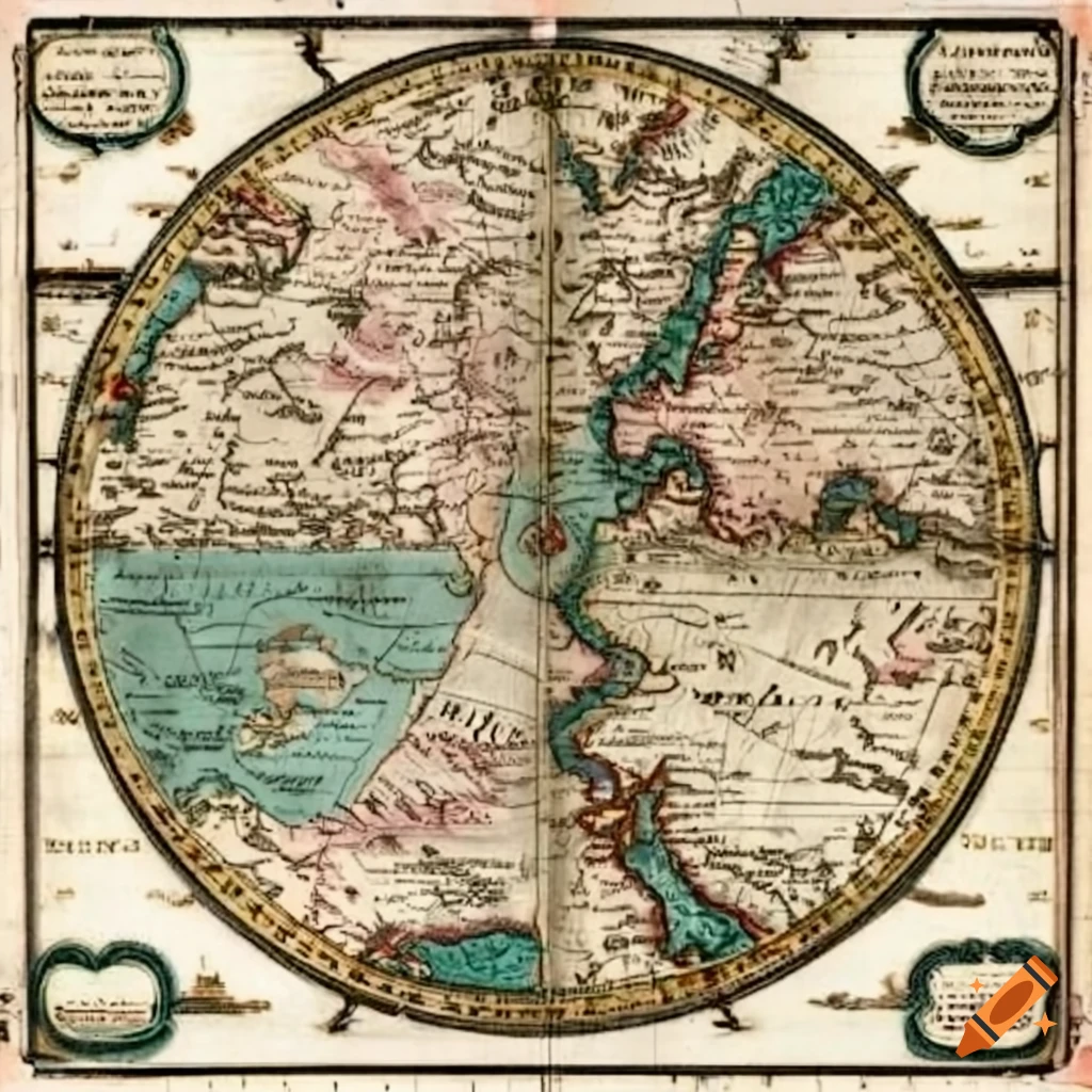 Antique world map from the 1700s