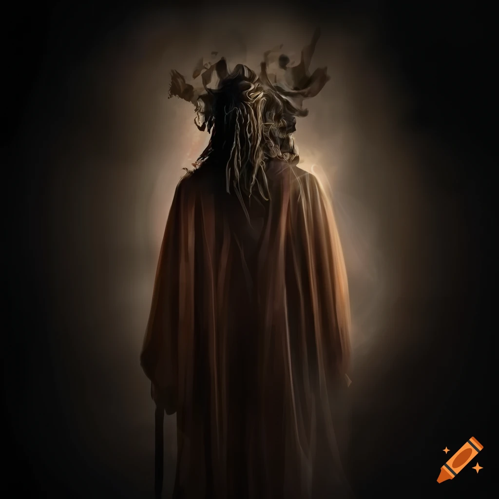smokey background with a shaman indian design