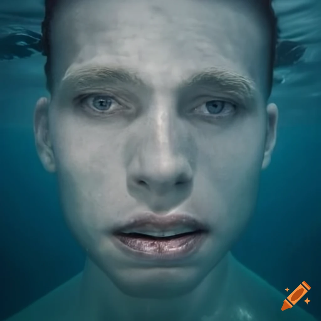Underwater portrait of a man