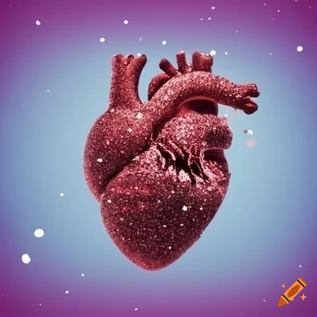 glittery heart shape