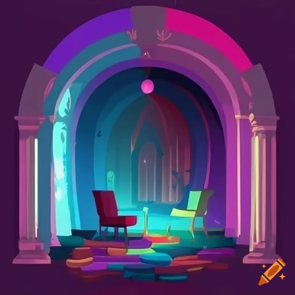 Concept art of a fantasy waiting room