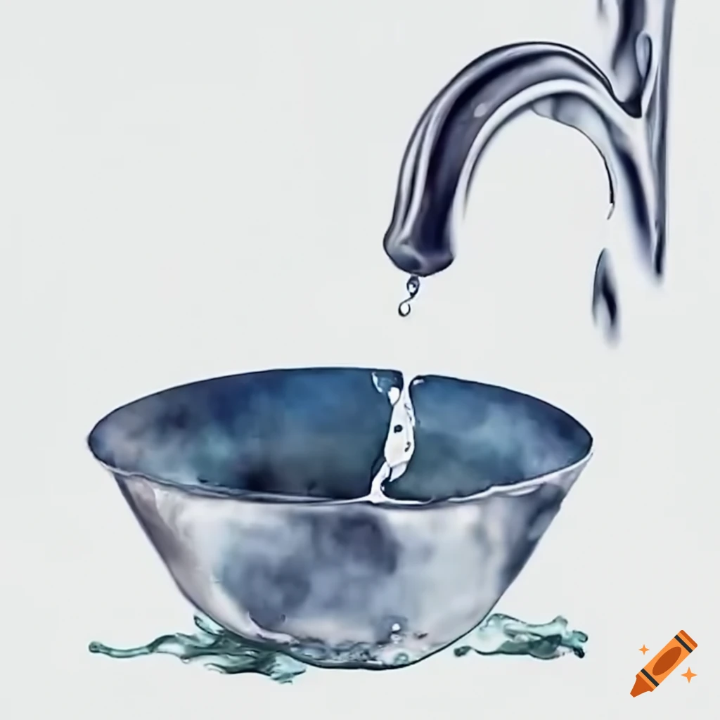 Water pouring into a metal sink