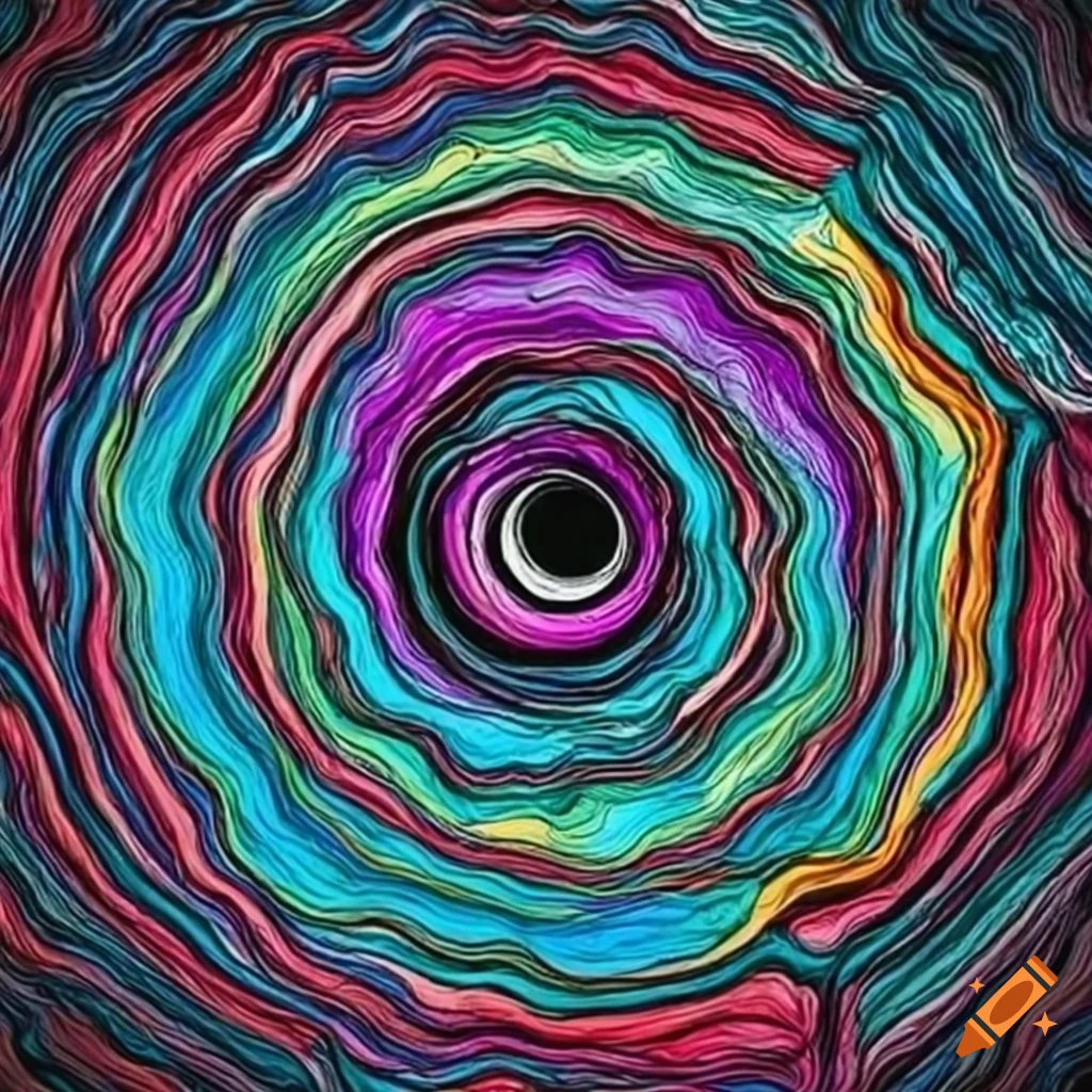 Black and white spiral design artwork