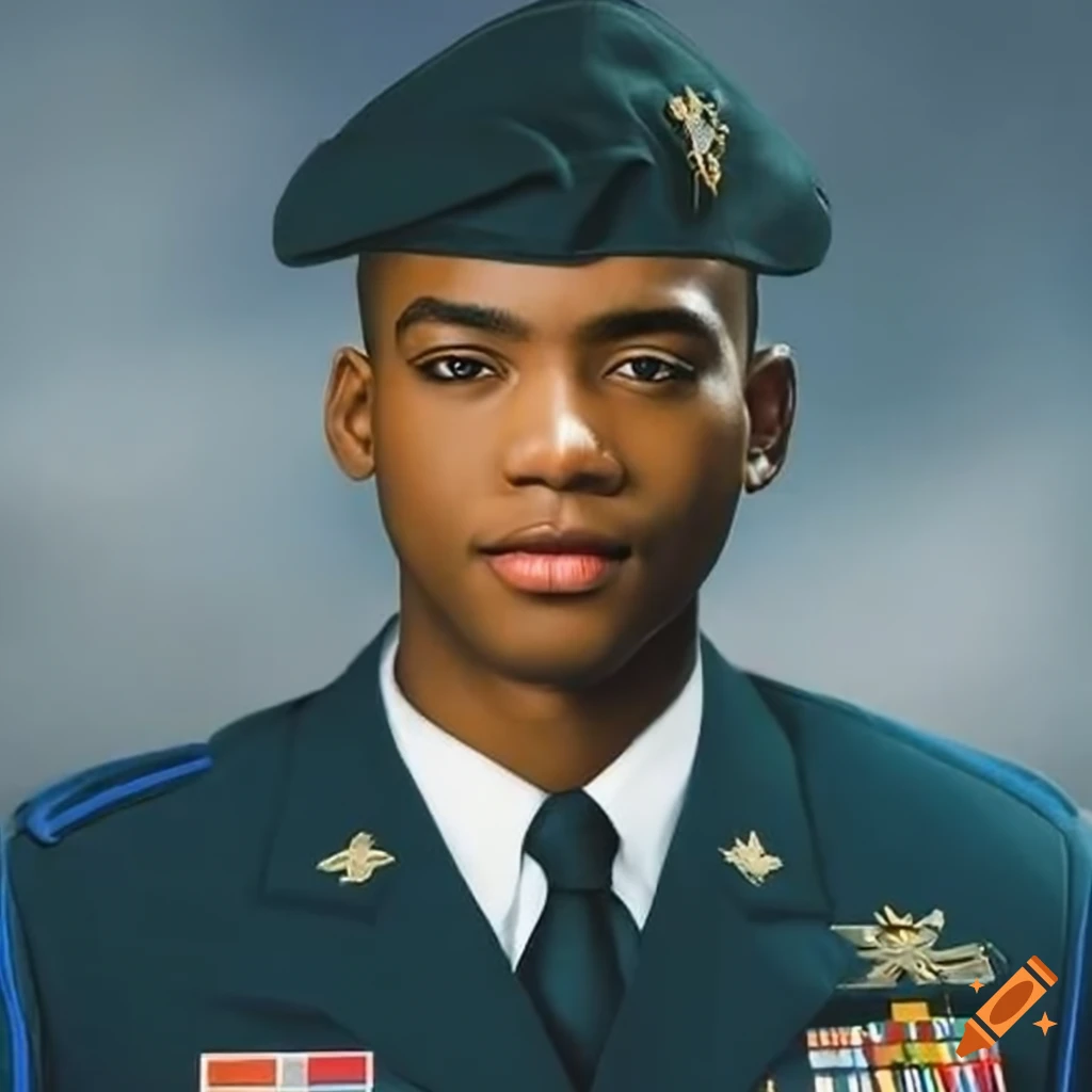 African american male jrotc cadet
