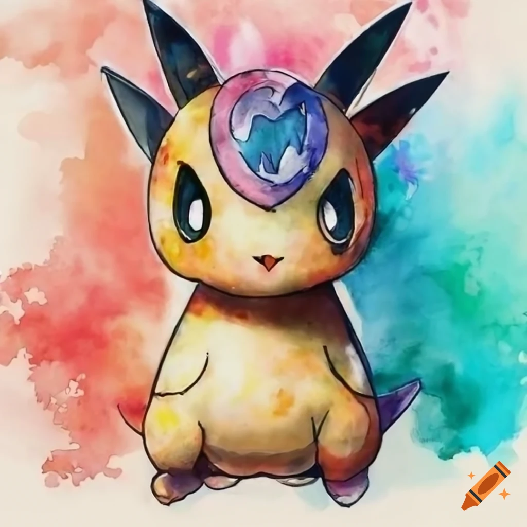 Pokemon acuarela dragon plateado de dos cabezas on Craiyon