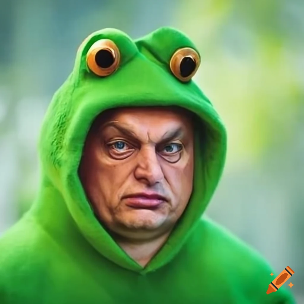 Man wearing a frog costume on Craiyon